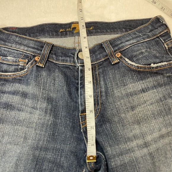 7 for All Mankind Dark Wash Mid Rise Bootcut Jeans Style U075080u 080u Sz 27 - Picture 8 of 11
